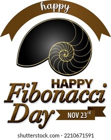 Fibonacci day poster design illustration