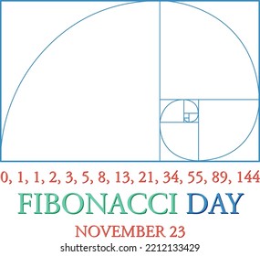 Fibonacci day poster design illustration