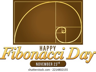 Fibonacci day poster design illustration