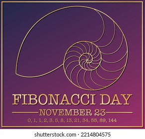 Fibonacci day poster design illustration