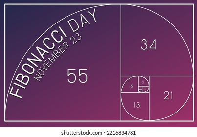 Fibonacci day poster design illustration