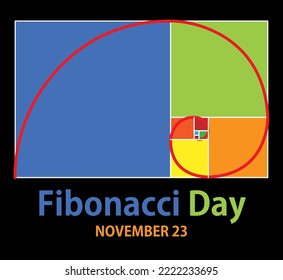 Fibonacci day poster design illustration