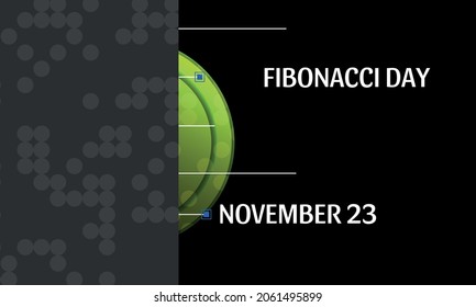 Fibonacci Day.Geometric design suitable for greeting card poster and banner