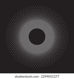 Fibonacci halftone pattern round shape background