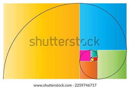 fibonacci ratio divine proportion isolated - 3d Illustration