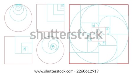 fibonacci ratio divine proportion isolated - 3d Illustration
