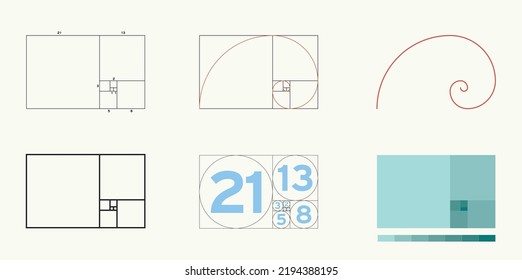 Fibonacci Sequence Golden Ratio Fibonacci Spiral Stock Vector (Royalty ...