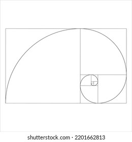 Fibonacci Spiral Golden Ratio Vector Isolated Stock Vector (Royalty ...