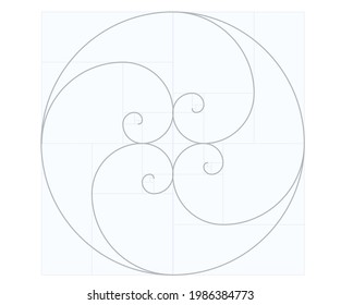 Fibonacci spiral math. vector illustration