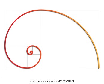 The Fibonacci spiral. Vector EPS 10