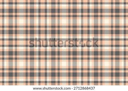 Fibre check seamless pattern, 2026 textile texture fabric. Quality background tartan plaid vector in orange and grey colors palette.