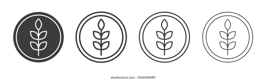 Fibre icon flat and linear vector illustration on white background.