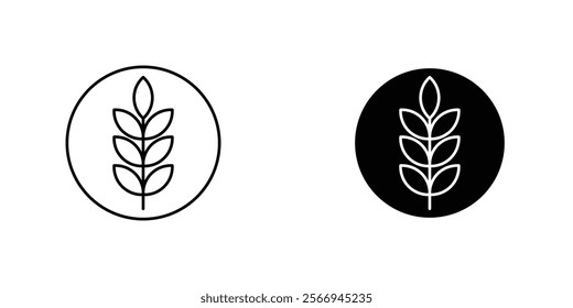 Fibre icons. black and white vector set.