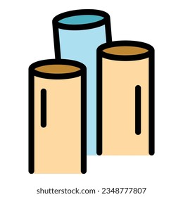 Fibre wire icon outline vector. Fiber optic. Internet cable color flat