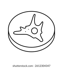 fibroblast cell immunity line icon vector. fibroblast cell immunity sign. isolated contour symbol black illustration