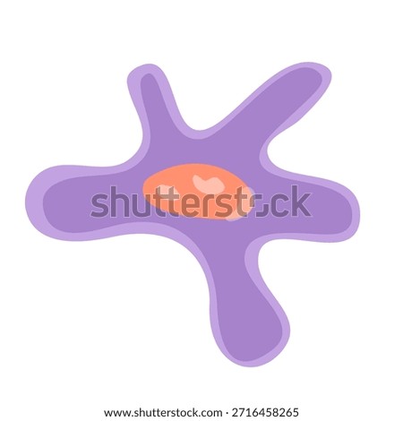 Fibroblast Vector Illustration. Vector illustration depicting human immune cells, including macrophages and mast cells, showcasing the biology of the immune system and monocyte types in immunology