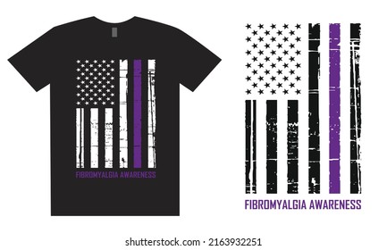 Fibromyalgia Awareness Distressed Flag Design