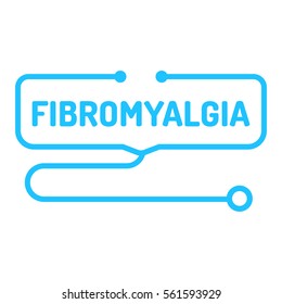 Fibromyalgia. Stethoscope Icon. Flat Vector Illustration On White Background.