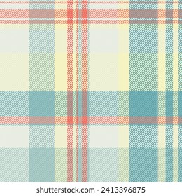 Fibrous background plaid textile, genuine tartan texture fabric. Deluxe check pattern vector seamless in light and white color.