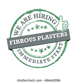 Fibrous plasters -  we are hiring, immediate start - Job advertising / Job offer - Grunge label. Print colors used