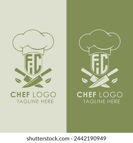 FiC initial monogram for chef cooking logo with creative style design.	
