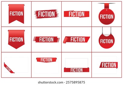 Fiction banner design. Fiction icon. Flat style vector illustration.