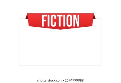 Fiction red vector banner illustration isolated on white background