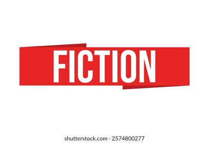 Fiction red vector banner illustration isolated on white background