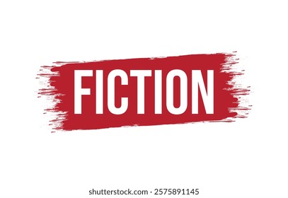 Fiction red vector banner illustration isolated on white background