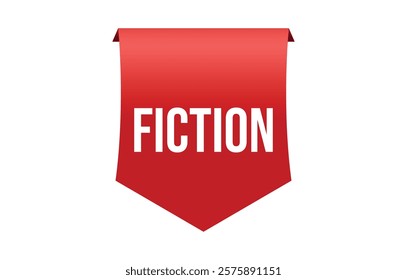 Fiction red vector banner illustration isolated on white background