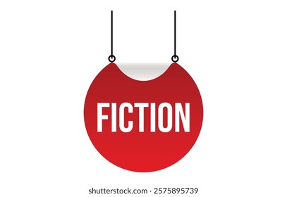 Fiction red vector banner illustration isolated on white background