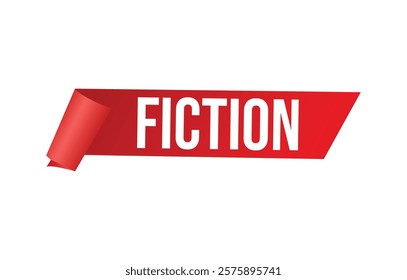 Fiction red vector banner illustration isolated on white background