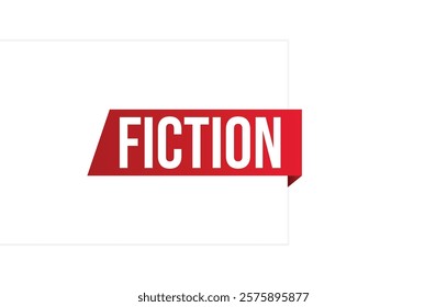 Fiction red vector banner illustration isolated on white background