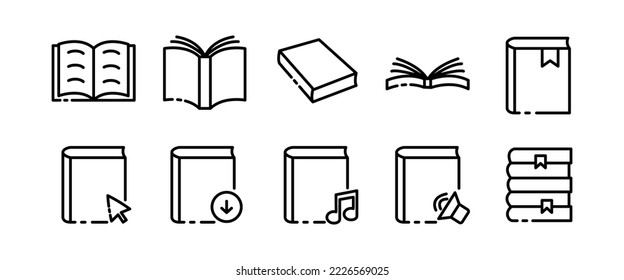 Fiction set icon. Book, writer, scroll, letter, e book, education, learning, story, tale, literature, inspiration, lamp, occupation. Reading concept. Vector black set icon on a white background