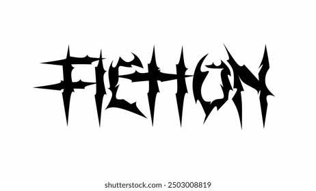 Fiction text typography y2k gothic style type alphabet vector illustration