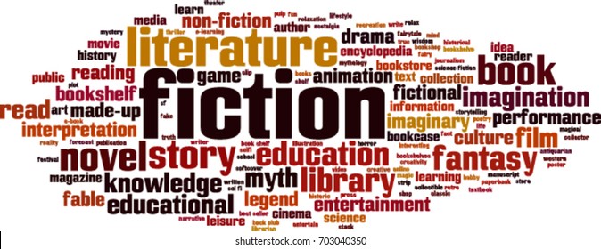 Fiction word cloud concept. Vector illustration