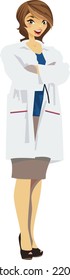 Fictional abstract woman doctor. General practitioner in medical uniform, coat. Fictional character