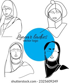 Carácter ficticio. Línea continua, dibujo de rostros y peinado, concepto de moda, mujer belleza minimalista, ilustración vectorial para camiseta, diseño de slogan estilo gráfico impreso