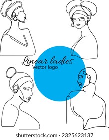 Carácter ficticio. Línea continua, dibujo de rostros y peinado, concepto de moda, mujer belleza minimalista, ilustración vectorial para camiseta, diseño de slogan estilo gráfico impreso