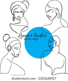 Carácter ficticio. Línea continua, dibujo de rostros y peinado, concepto de moda, mujer belleza minimalista, ilustración vectorial para camiseta, diseño de slogan estilo gráfico impreso