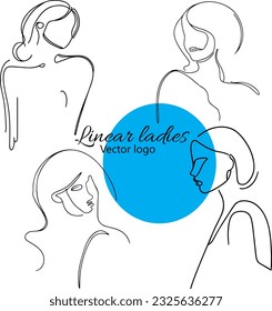 Bildzeichen Kontinuierliche Linie, Zeichnung von Gesichtern und Frisur, Modekonzept, weibliche Beauty-Minimalistin, Vektorgrafik für T-Shirt, Slogan-Design-Grafikstil