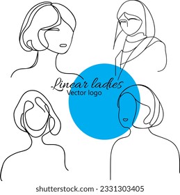 Carácter ficticio. Línea continua, dibujo de rostros y peinado, concepto de moda, mujer belleza minimalista, ilustración vectorial para camiseta, diseño de slogan estilo gráfico impreso