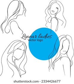 Carácter ficticio. Línea continua, dibujo de rostros y peinado, concepto de moda, mujer belleza minimalista, ilustración vectorial para camiseta, diseño de slogan estilo gráfico impreso