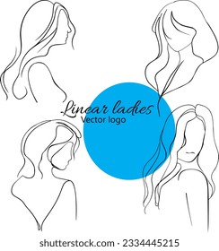 Carácter ficticio. Línea continua, dibujo de rostros y peinado, concepto de moda, mujer belleza minimalista, ilustración vectorial para camiseta, diseño de slogan estilo gráfico impreso