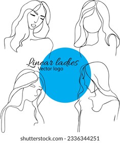 Carácter ficticio. Línea continua, dibujo de rostros y peinado, concepto de moda, mujer belleza minimalista, ilustración vectorial para camiseta, diseño de slogan estilo gráfico impreso