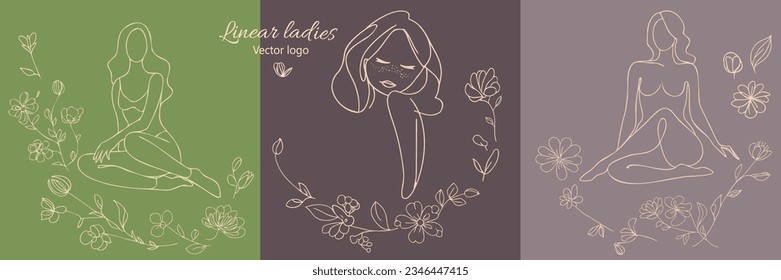 Carácter ficticio. Línea continua, dibujo de rostros y peinado, concepto de moda, mujer belleza minimalista, ilustración vectorial para camiseta, diseño de slogan estilo gráfico impreso