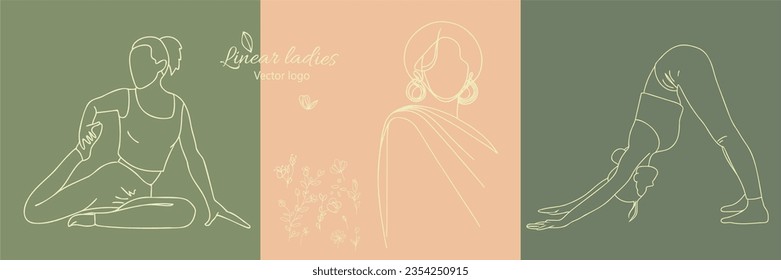 Carácter ficticio. Línea continua, dibujo de rostros y peinado, concepto de moda, mujer belleza minimalista, ilustración vectorial para camiseta, diseño de slogan estilo gráfico impreso