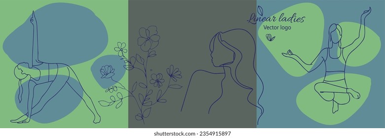 Carácter ficticio. Línea continua, dibujo de rostros y peinado, concepto de moda, mujer belleza minimalista, ilustración vectorial para camiseta, diseño de slogan estilo gráfico impreso