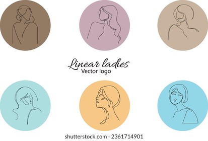 Carácter ficticio. Línea continua, dibujo de rostros y peinado, concepto de moda, mujer belleza minimalista, ilustración vectorial para camiseta, diseño de slogan estilo gráfico impreso