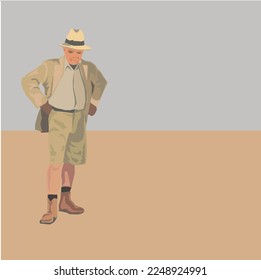 Carácter ficticio dibujado a mano en el arte vectorial.